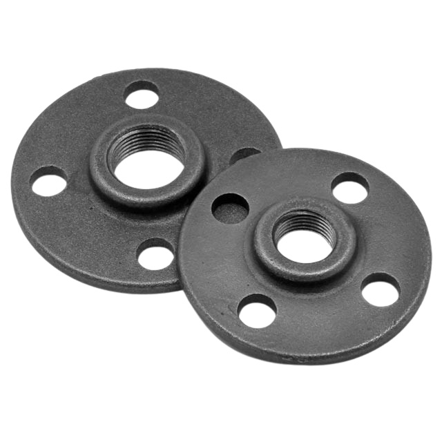 Industrieflansch für Möbel aus Rohren, Temperguss Fitting schwarz, Nr. 321, z. B. 1/2", ab
